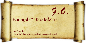 Faragó Oszkár névjegykártya