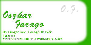 oszkar farago business card