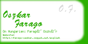 oszkar farago business card